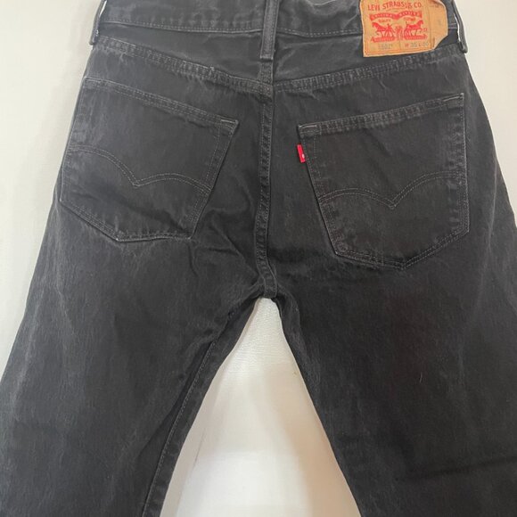 Levi's 501 Black Denim Jeans Classic Straight Leg - Picture 3 of 3